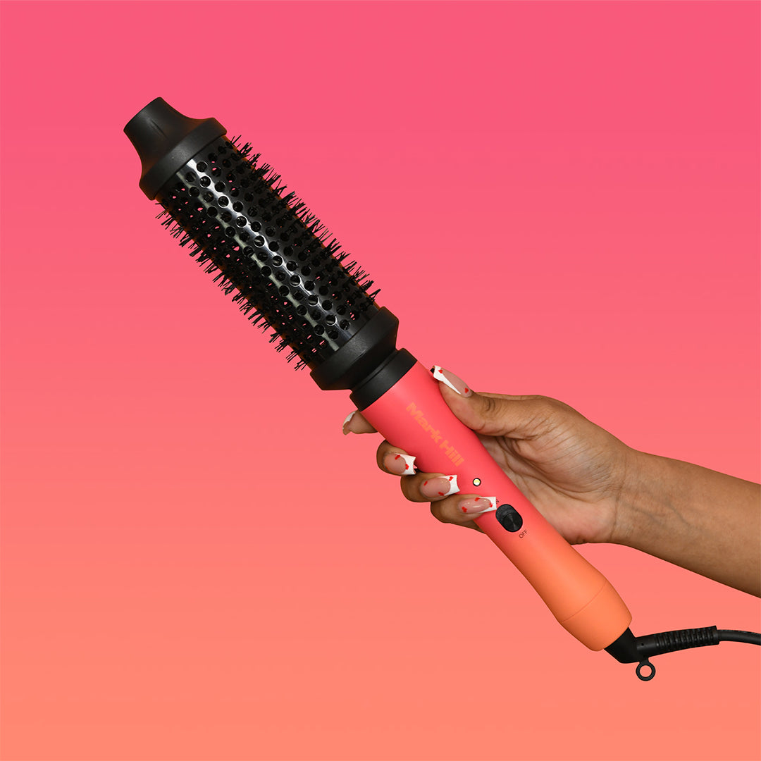 Heated brush curling iron best sale