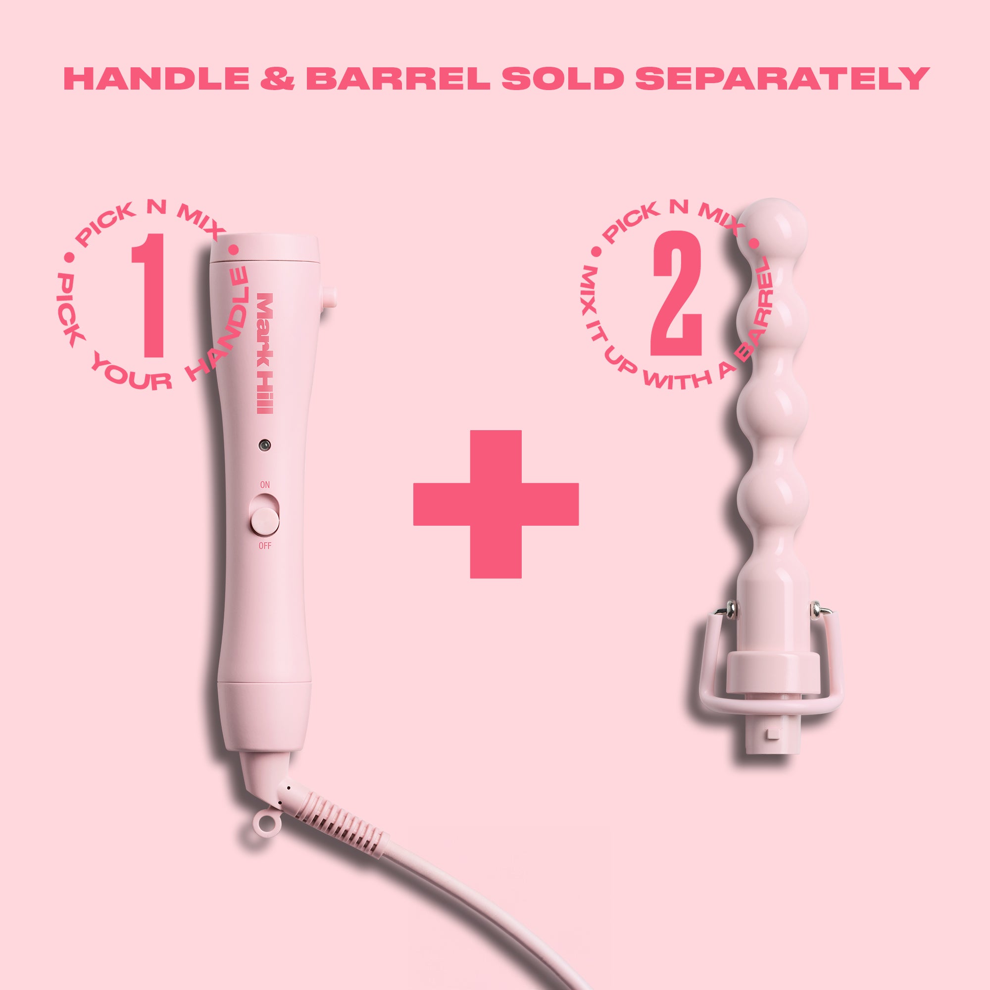 Styling Wand Handle, Pink