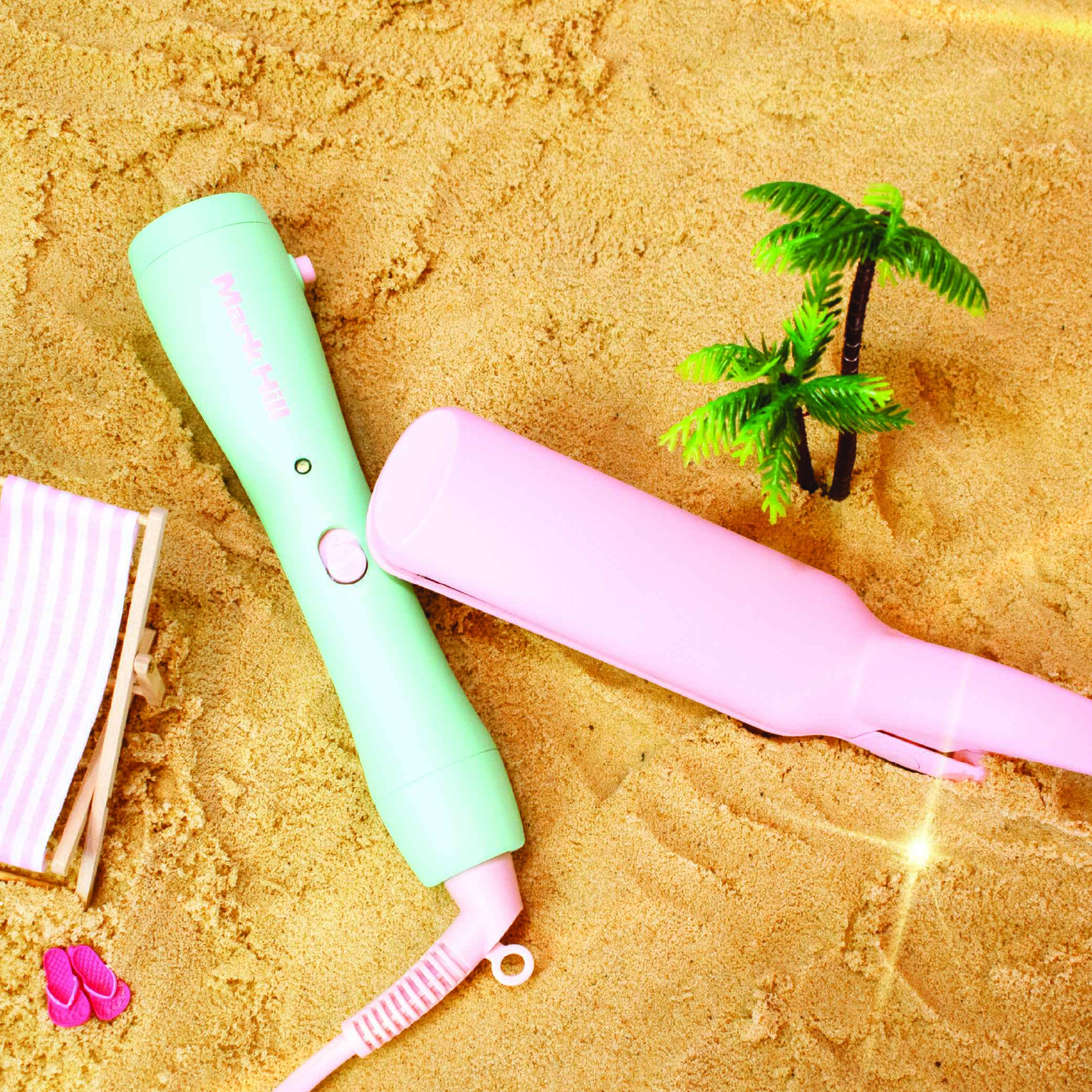 Wide Straightener 38mm Attachment & Handle, Aqua + Pink