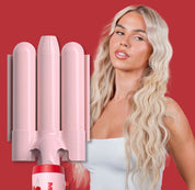 32mm Mermaid Waver & Handle, Cherry + Pink