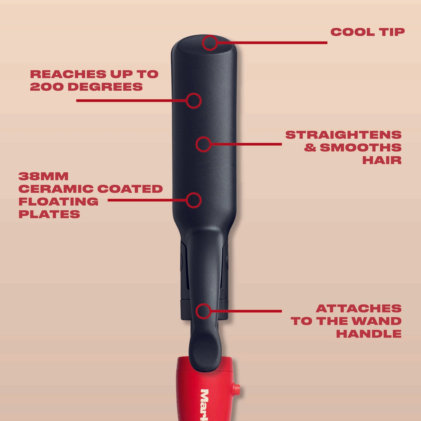 Wide Plate Straightener 38mm + Handle