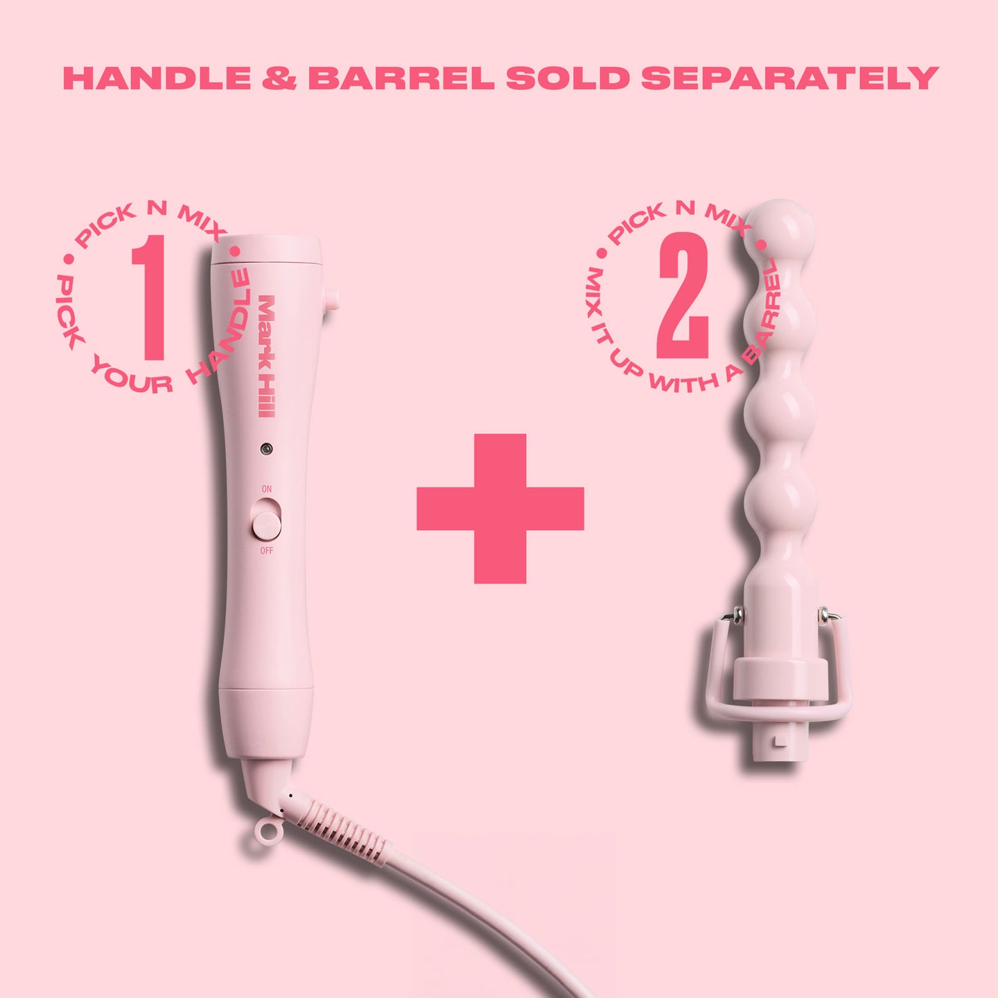 Mark Hill Pink Pick 'N' Mix Curling Wand Handle