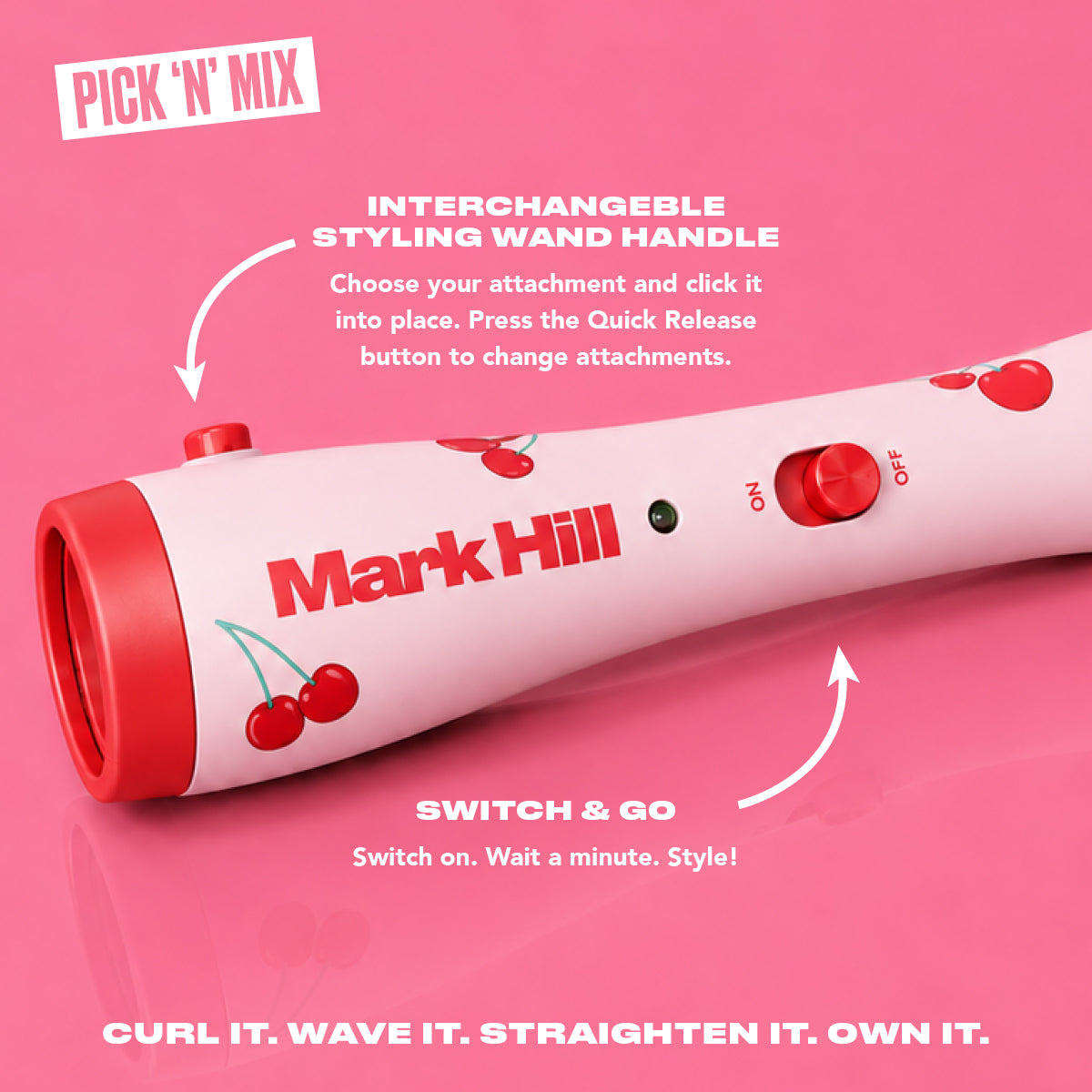 Styling Wand Handle, Cherry