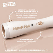 Styling Wand Handle, Ice White