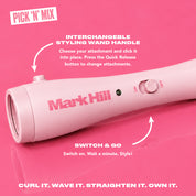Styling Wand Handle, Pink