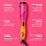16mm Mermaid Waver + Handle, Sunrise Black