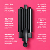 16mm Mermaid Waver + Handle, Sunrise Black