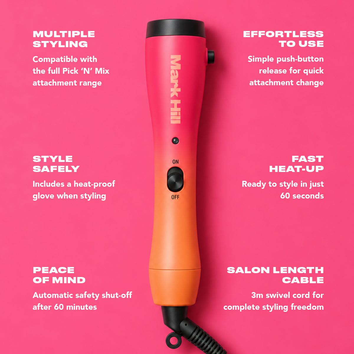 Styling Wand Handle, Sunrise