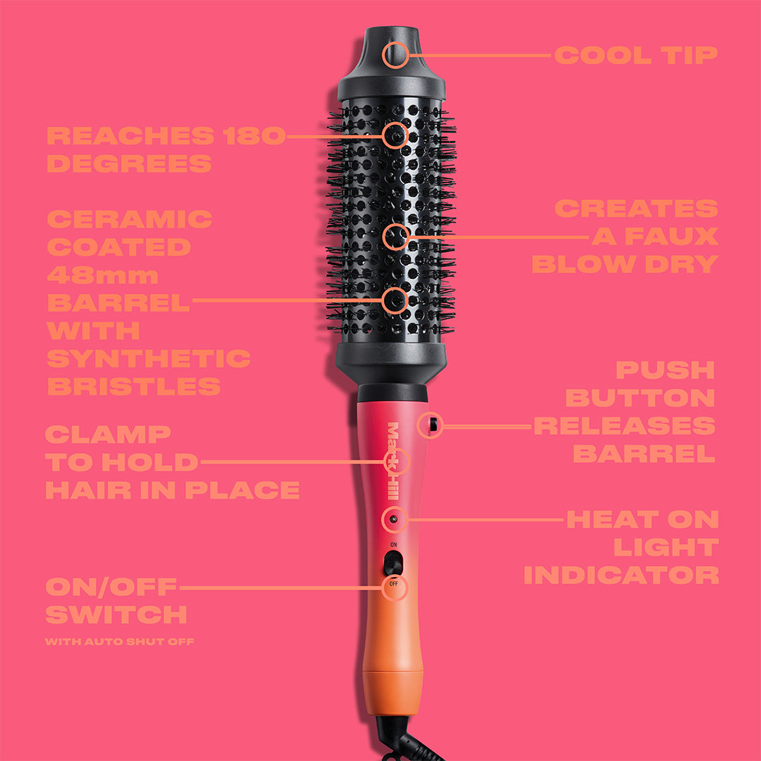 48mm Round Brush + Handle, Sunrise Black