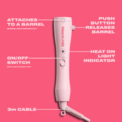 Styling Wand Handle, Pink
