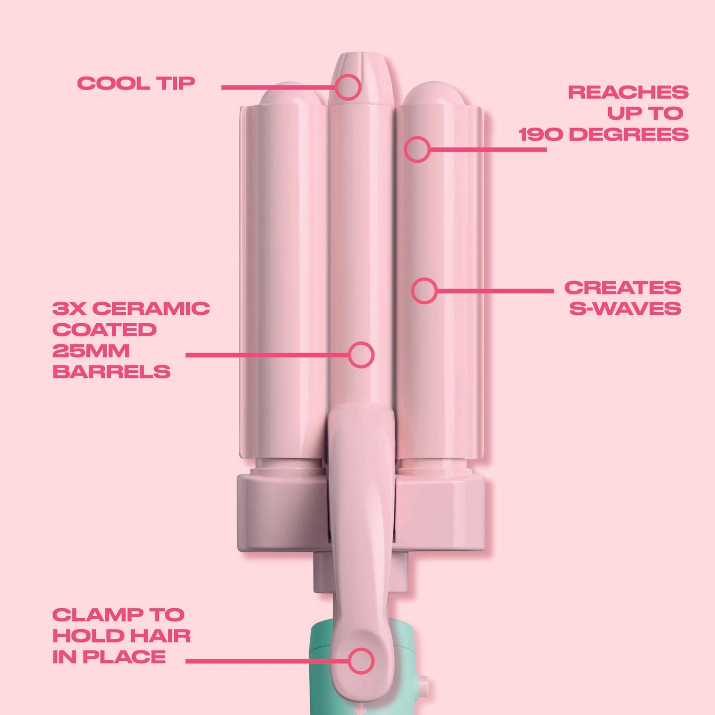 pink mermaid curling wand