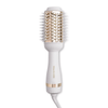 White and gold hair styling tool on a white background hot air brush
