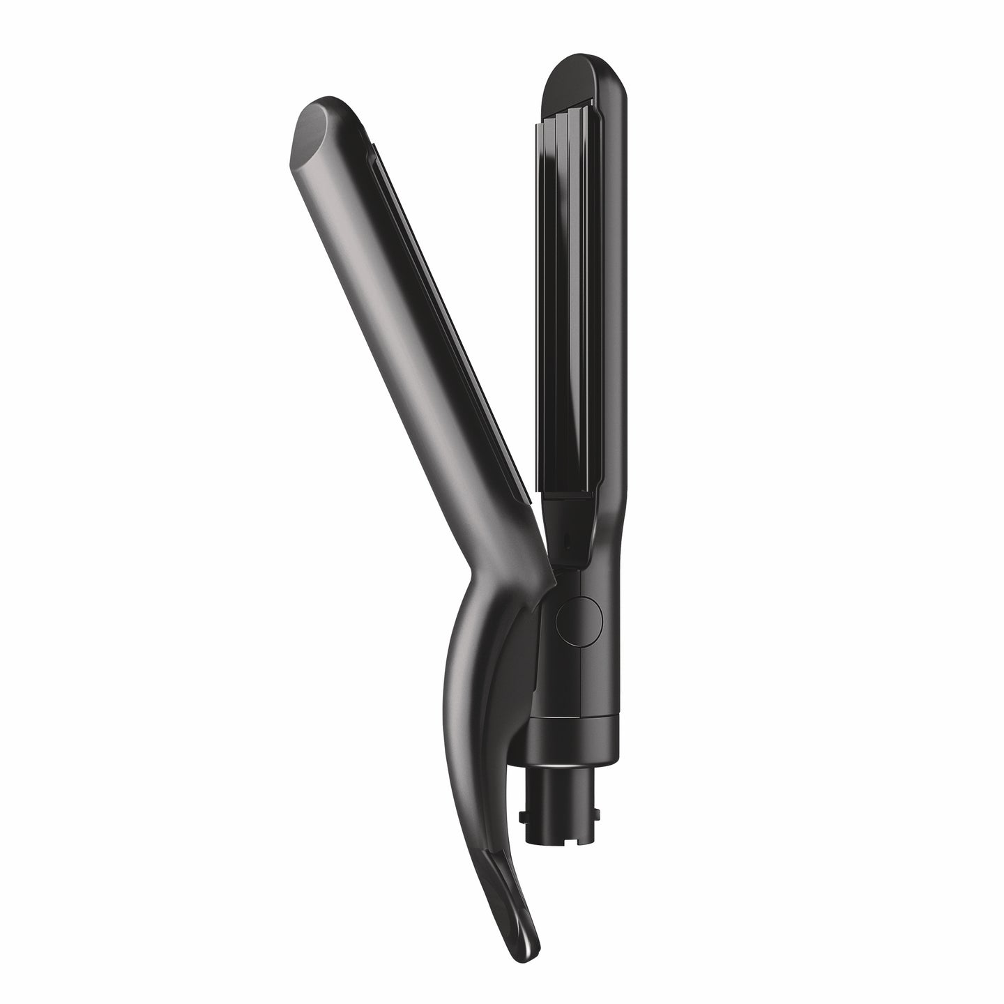 A black hair curler with a barrel attachment.